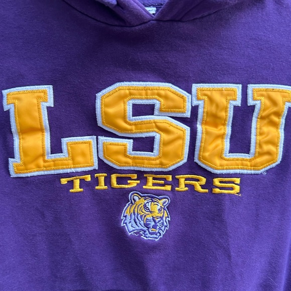 Section 101 by Majestic LSU Tigers Small Long Sleeve Purple Hooded Sweatshirt - Picture 6 of 7